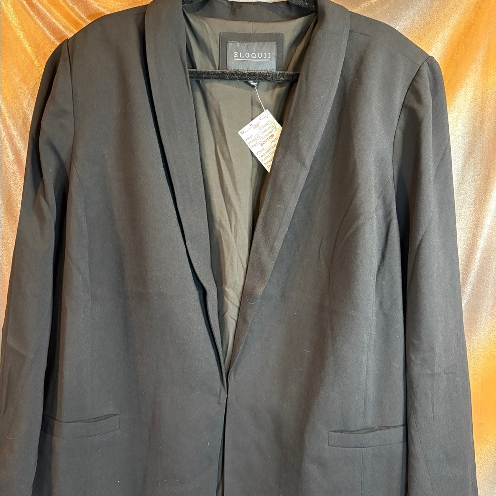 Eloquii women's black Blazer size 28 NWT 58” chest really soft stretchy 500
